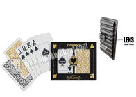 Brasilien Copag 1546 schwarze goldene riesige Plastikspielkarten für Kasino-Spiele